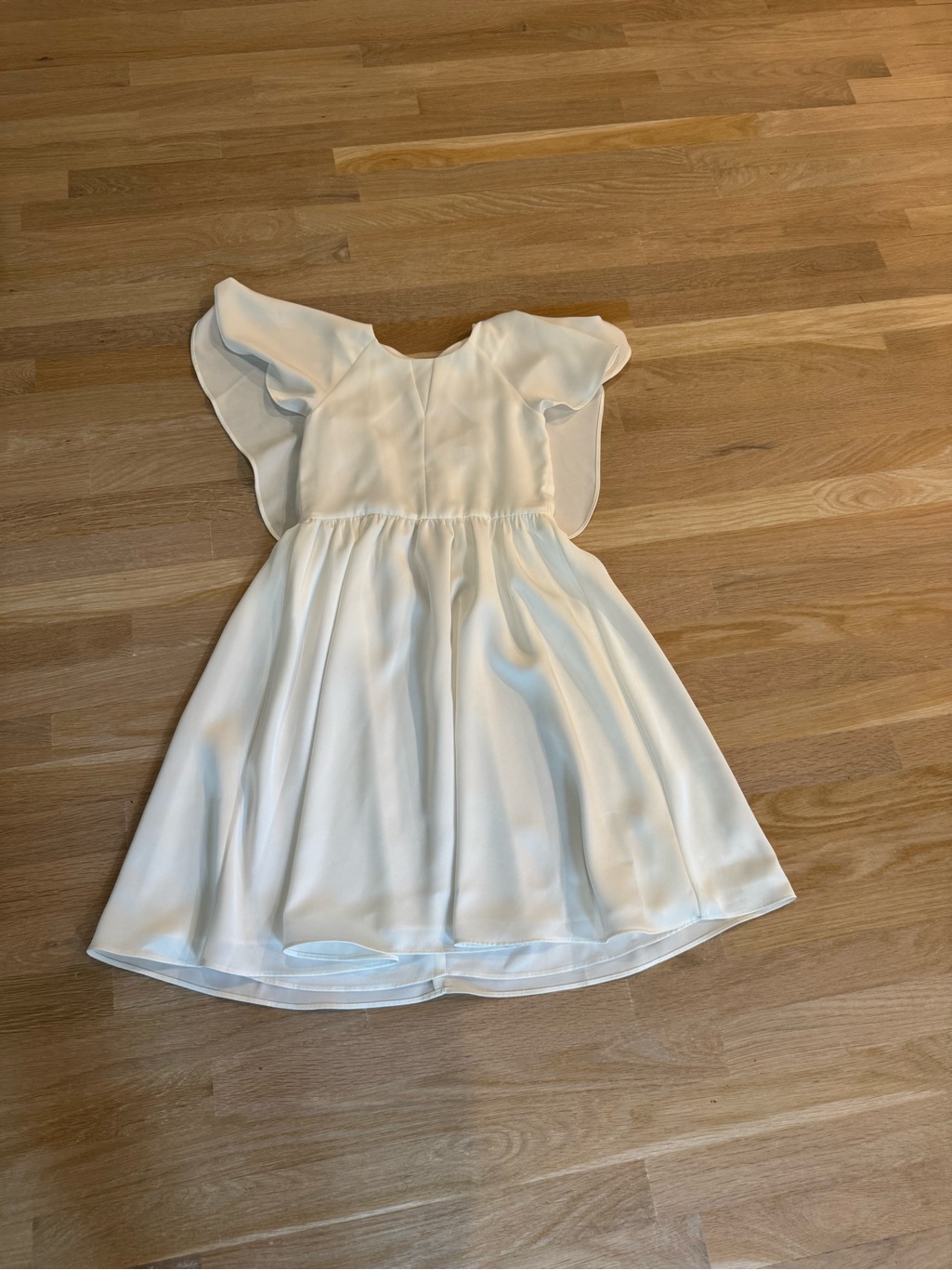 Reiss White Flutter-Sleeve Girls Party Dress